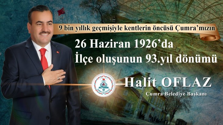 Başkan Oflaz'dan '26 Haziran' Mesajı